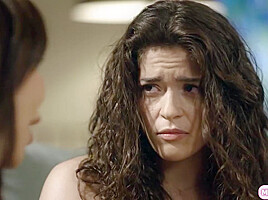 Latina lesbian facesitting and fingering asian girlfriend