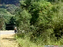 Biker chick penetrated in her tight little ass